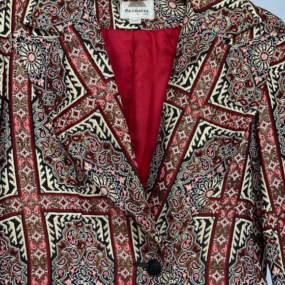 Vintage brocade blazer (S) with metallic gold threads. - Picture 11 of 16